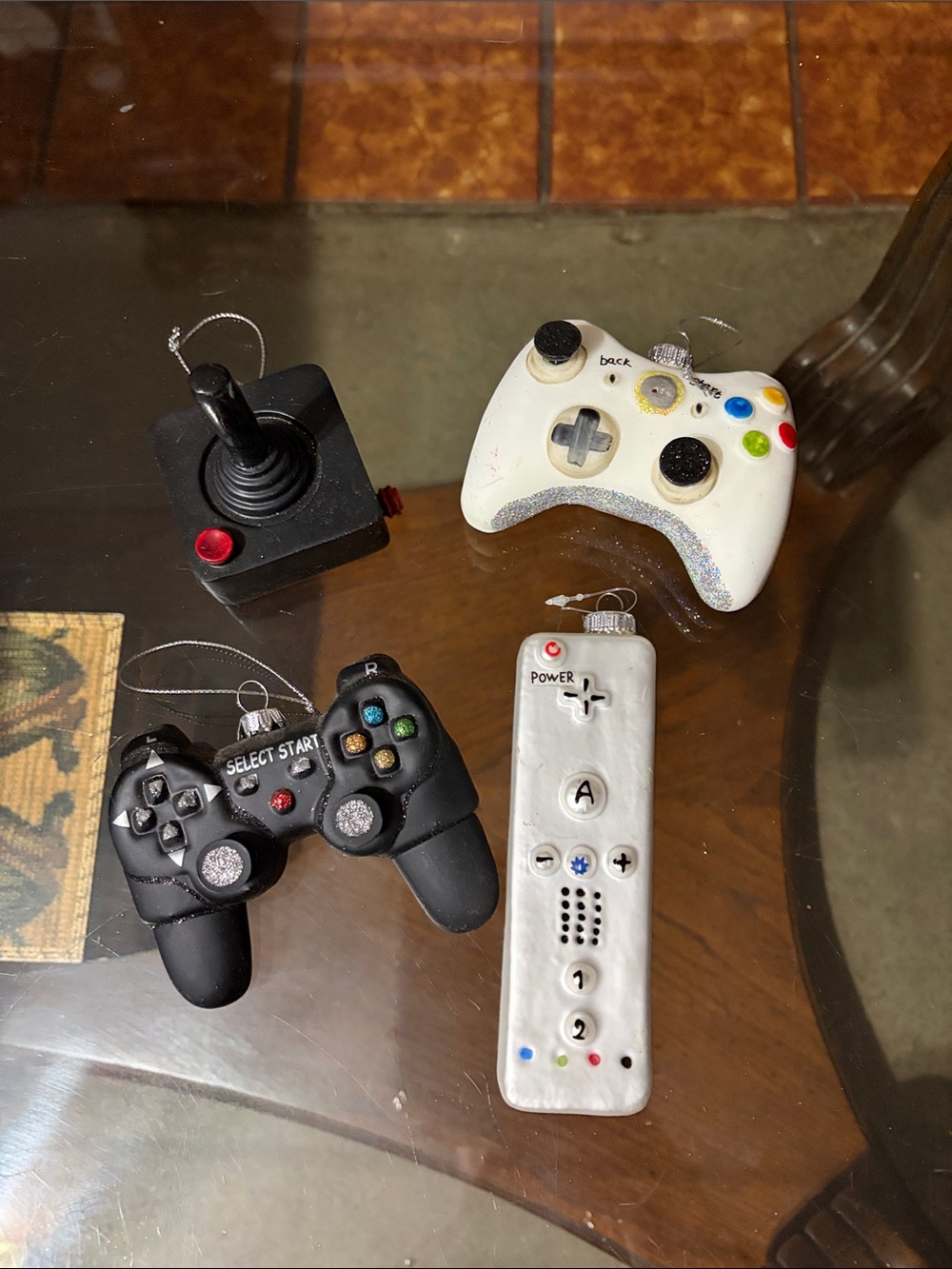 Source Unknown Black and White Video Game Controller Ornaments